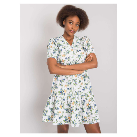 Dress-RO-SK-2508.38P-white-green Rue Paris