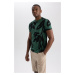 DEFACTO Slim Fit Crew Neck Patterned Short Sleeve T-Shirt