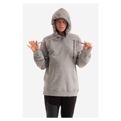 Bavlněná mikina Maharishi Miltype Hooded sweat Organic Sweat 420 9756 GREY MARL pánská, šedá bar