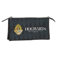 SAFTA tříkomorový penál Harry Potter Hogwarts - šedý