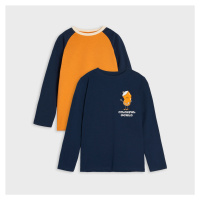 Sinsay - Sada 2 triček s dlouhými rukávy - Oranžová
