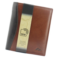 Pánská kožená peněženka EL FORREST 552-21 RFID hnědá / černá