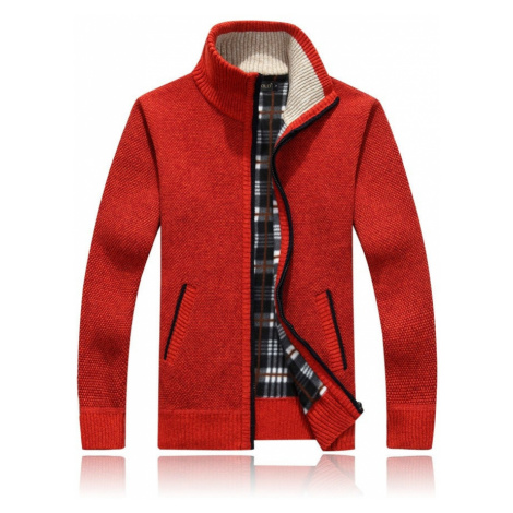 Pánský zimní svetr na zip vlněný pánský kardigan s kapsami