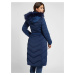 Tmavě modrý dámský péřový prošívaný kabát Guess Caterina