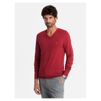 Ombre Elegant men's sweater with a v-neck - navy blue