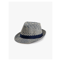 Koton Straw Fedora Hat with Band Detail and Knitted Motif