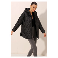 Bigdart 5181 Hooded Quilted Coat - Black