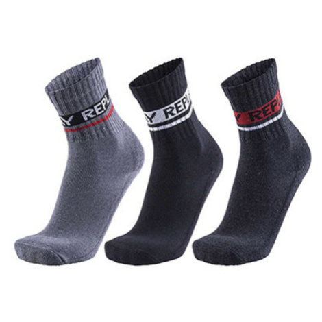 Replay Sportovní vysoké ponožky - 3 páry C100634 Anthracite