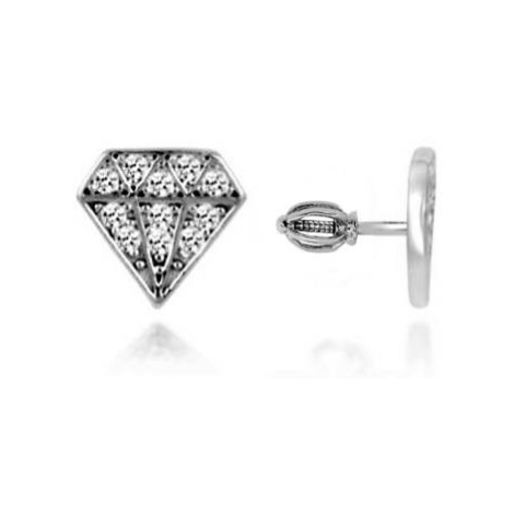 Stříbrné náušnice diamanty STNAU1423F Ego Fashion