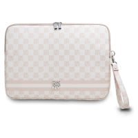 DKNY PU Leather Checkered Pattern and Stripe Obal na Notebook 13/14 Pink