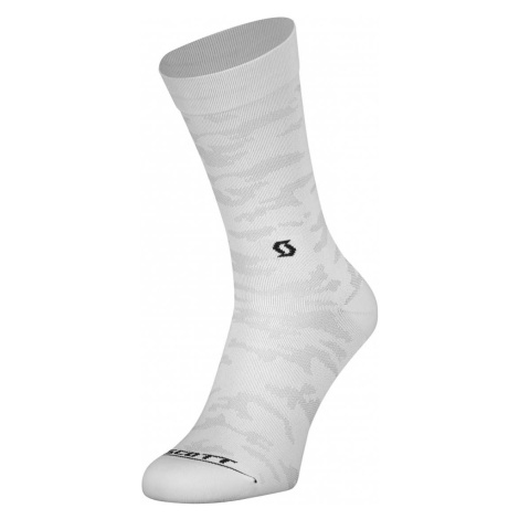 SCOTT Cyklistické ponožky klasické - TRAIL CAMO CREW - šedá/bílá