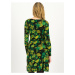 Černo-zelené dámské květované šaty s průstřihem Blutsgeschwister Petite Rafinesse