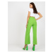 Světle zelené zvonové kalhoty s knoflíky -light green Limetková