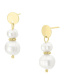 Manoki Luxusní perlové náušnice Debora - chirurgická ocel KA211G Zlatá Bílá