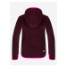 Růžovo-fialový holčičí svetr na zip s kapucí LOAP Qwaro