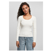 Ladies Wide Neckline Sweater - whitesand