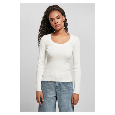 Ladies Wide Neckline Sweater - whitesand Urban Classics