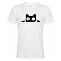 Pánské tričko s vykukující kočkou  - ideální dárek pro milovníky koček