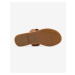 Hnědé dámské kožené žabky Tommy Hilfiger Essential Leather