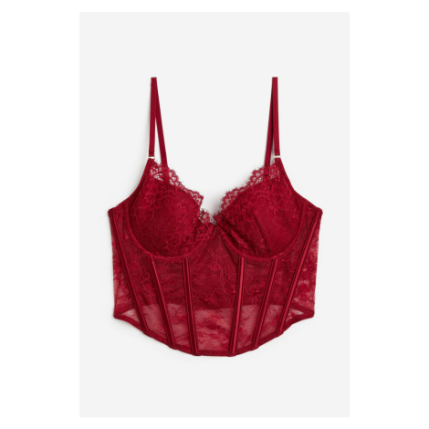 H & M - Vyztužený bustier - červená H&M