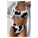 Cow Print Padded Two Piece Swimsuit