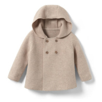 Dětský pletený kabátek, béžový s melírem , vel.  0–2 měsíce