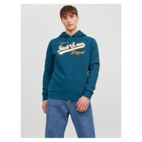 Modrá pánská mikina s kapucí Jack & Jones Logo - Pánské