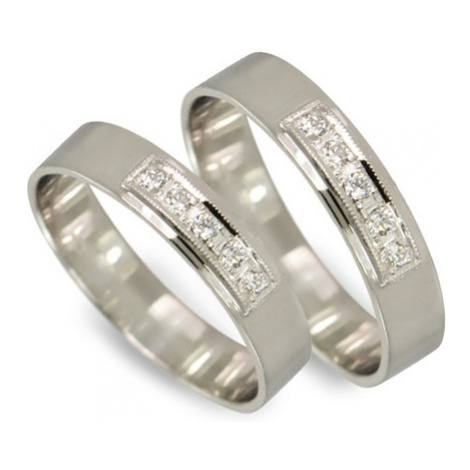 Snubní prsteny z bílého zlata 0131 + DÁREK ZDARMA