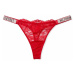 Victorias Secret červená krajková tanga s kamínky Rhinestone Strap Thong Panty