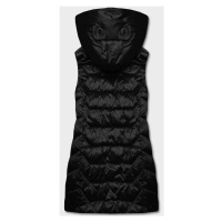 Černá dámská vesta s kapucí (B8107-1)