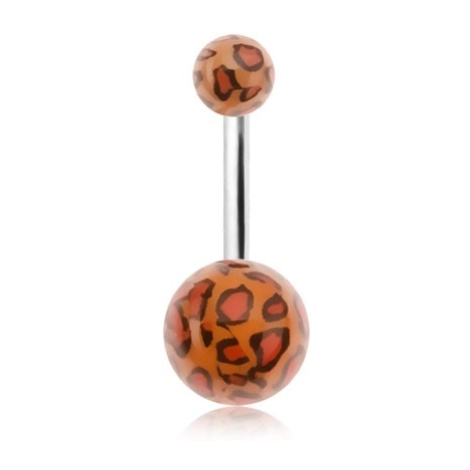 Piercing do pupíku, akrylové kuličky s leopardím vzorem Šperky eshop