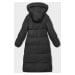 Dlouhá černá hrubší dámská bunda s kapucí (5M3163-392)