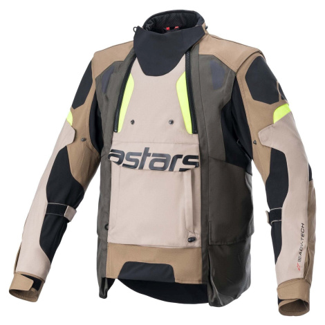 Alpinestars Halo Drystar Jacket Dark Khaki/Sand Yellow Fluo 2XL Textilní bunda