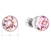 Stříbrné náušnice Swarovski pecka s krystaly růžové kulaté 31113.3 Light Rose