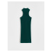 Reserved - Mini šaty z žebrovaného úpletu - Khaki