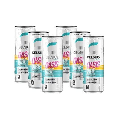 Celsius Oasis Vibe - Limetka / Kaktus - 6 x 355ml