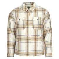 Scotch & Soda Wool-Blend Zip-Thru Check Overshirt Hnědá