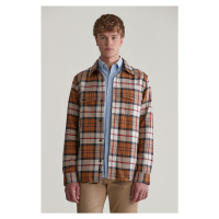 KOŠILE GANT HERRINGBONE CHECK OVERSHIRT WARM EARTH