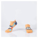 Oranžové krátké ponožky pro muže s aztéckými vzory