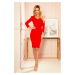 Elegantní šaty s volánkem Numoco - červené