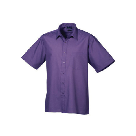 Premier Workwear Pánská košile s krátkým rukávem PR202 Purple -ca. Pantone 269