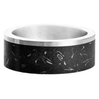 Gravelli Stylový betonový prsten Edge Fragments Edition ocelová/atracitová GJRUFSA002