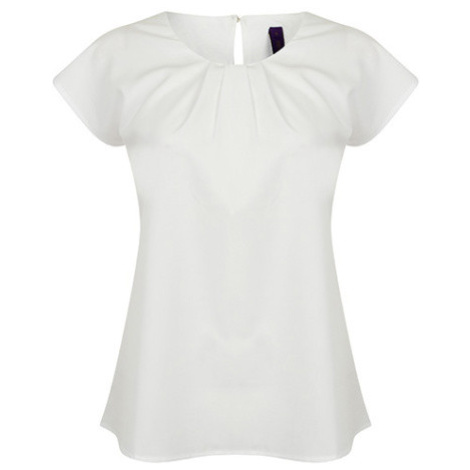 Henbury Dámské elegantní triko s plisováním H597 White