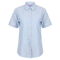 Henbury Dámská košile s krátkým rukávem H516 Blue Oxford