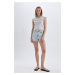 DEFACTO Mom Fit High Waist Skinny Jean Shorts