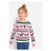 BONPRIX vánoční svetr s norským vzorem Barva: Bílá
