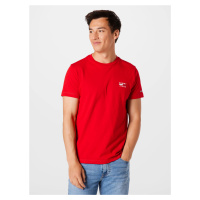 Tommy Jeans pánské červené tričko CHEST LOGO