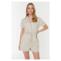 Trendyol Gabardine Super Mini Woven Jumpsuit with Stone Lacing Detail