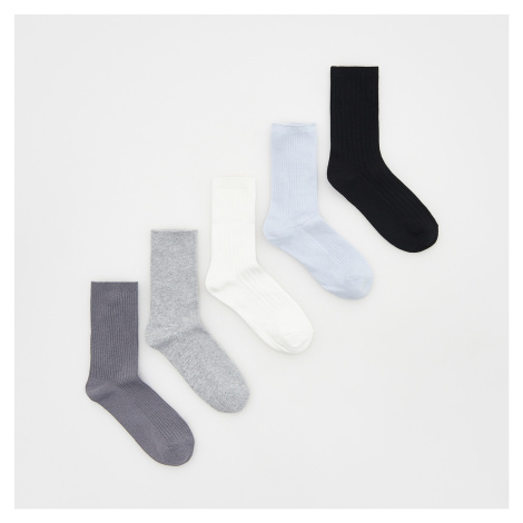 Reserved - Sada 5 párů ponožek s vysokým podílem bavlny - Modrá