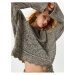 Koton Openwork Sweater Long Wide Sleeve V-Neck